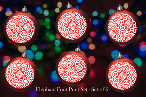 Elephant Foot Print Ornaments - Set of 6