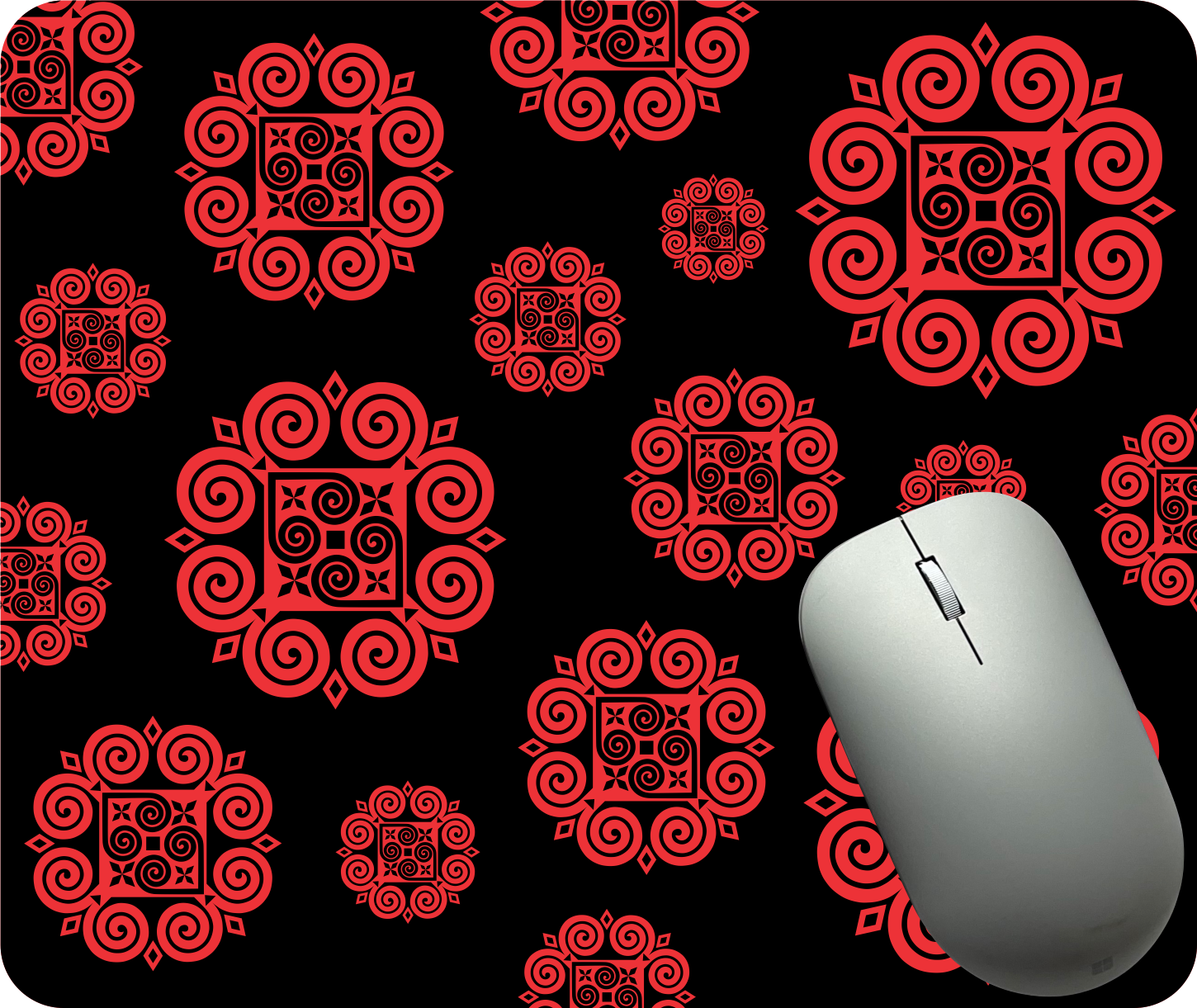 Hmong Inspired Mouse Pad - Black & Red