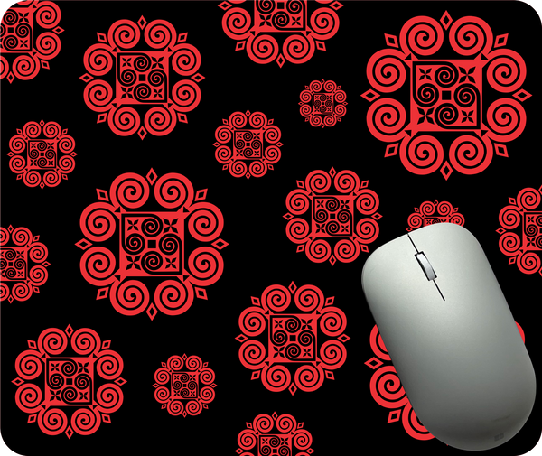 Hmong Inspired Mouse Pad - Black & Red