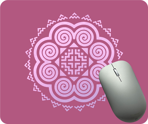 Hmong Inspired Mouse Pad - Mauve & Metallic Pink