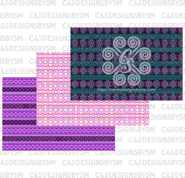 Specialty Hmong Inspired Wrapping Paper - Set of 3 19.5"x30"