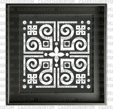 Hmong Motif Decal - WHITE PERMANENT DECAL