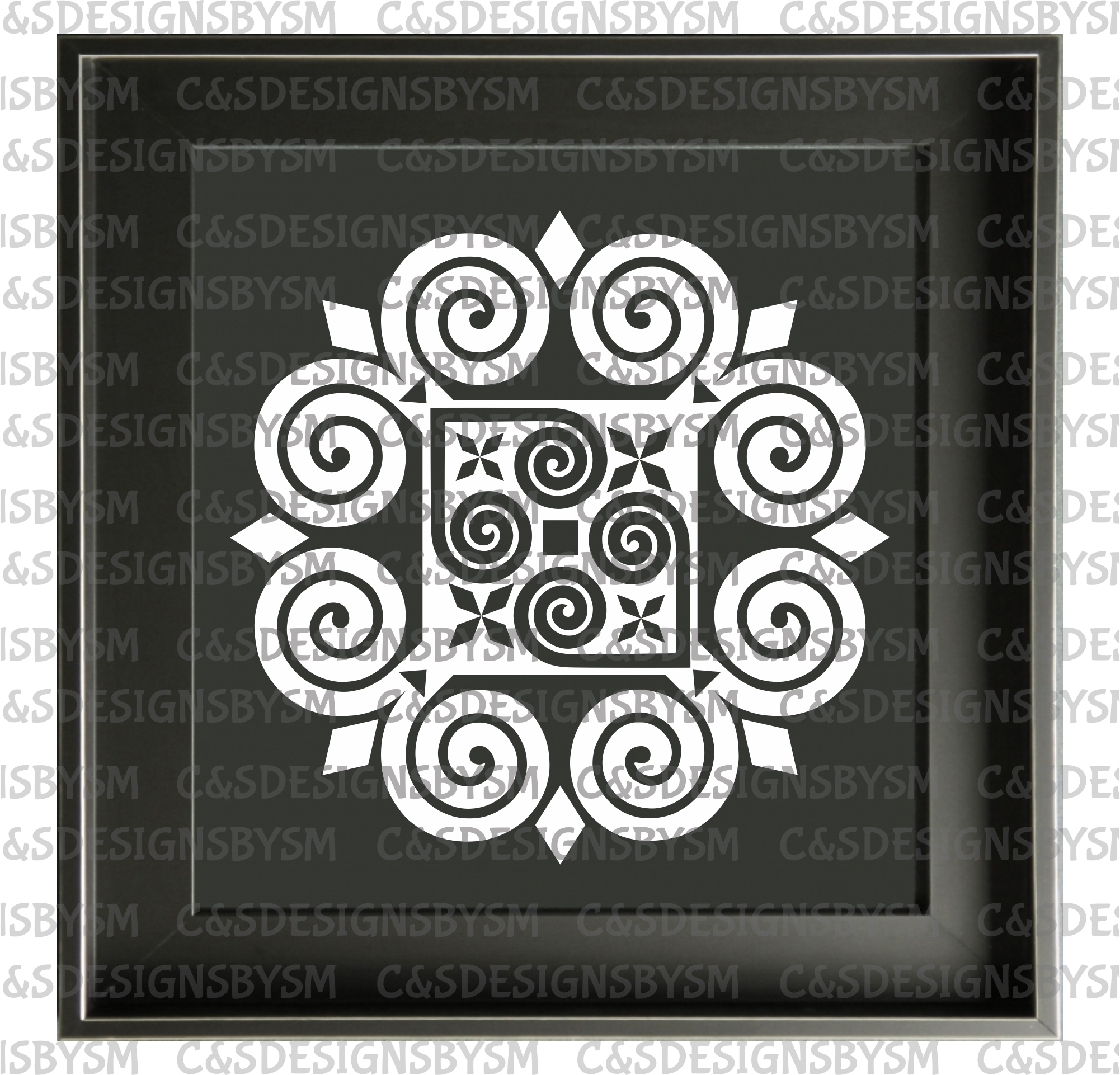 Hmong Motif Decal - WHITE PERMANENT DECAL