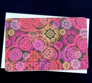 Pink Flow of Elephant Foot - BLANK Hmong Inspired Greeting Card