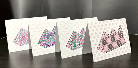Hmong Inspired Blank Note Cards Set 4