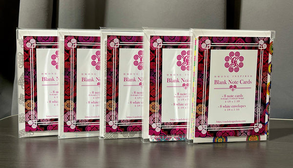 Hmong Inspired Blank Note Cards Set 5