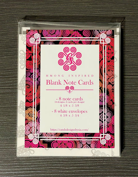 Hmong Inspired Blank Note Cards Set 5