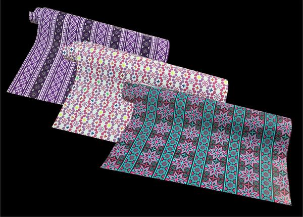 Specialty Hmong Inspired Wrapping Paper - Set of 3 Full 39"x60" Rolls