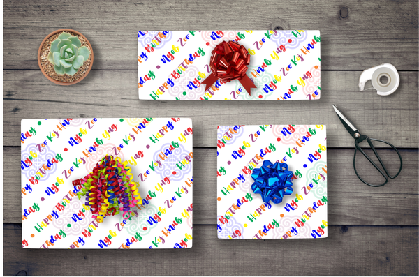WP25 - Specialty Hmong Inspired Wrapping Paper - BIRTHDAY