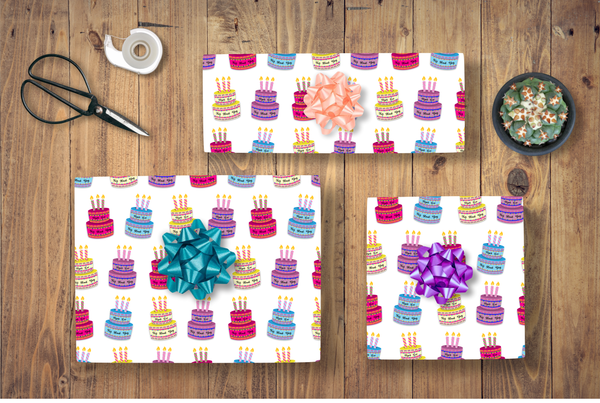 WP24 - Specialty Hmong Inspired Wrapping Paper - BIRTHDAY